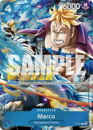 Marco (Two Legends Pre-Release Winner) #P-071-two-legends-pre-release-winner · One Piece Promotion Cards One Piece card