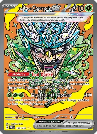Teal Mask Ogerpon ex #145 · Prismatic Evolutions Pokémon card