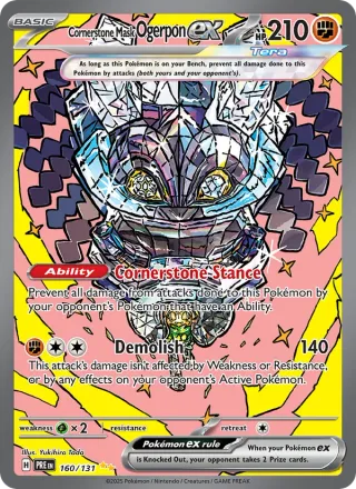 Cornerstone Mask Ogerpon ex #160 · Prismatic Evolutions Pokémon card