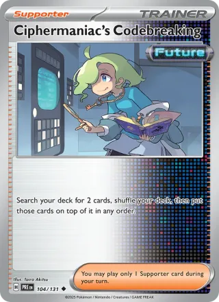Ciphermaniac's Codebreaking #104 · Prismatic Evolutions Pokémon card