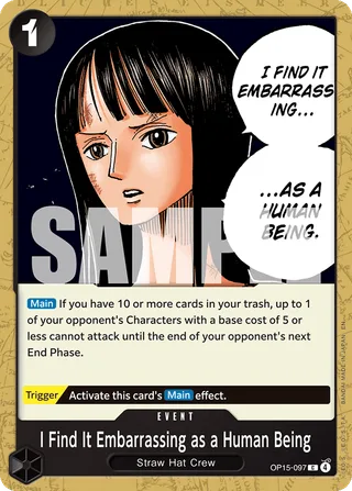 I Find It Embarrassing as a Human Being #OP15-097 · Adventure on Kami's Island One Piece card