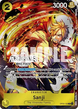 Sanji (Online Regional 2024) [Participant] #OP03-102-online-regional-2024-participant · One Piece Promotion Cards One Piece card
