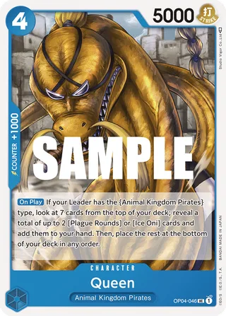 Queen #OP04-046 · Kingdoms of Intrigue Pre-Release Cards One Piece card