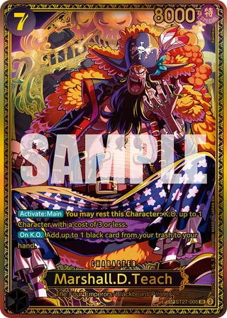 Marshall.D.Teach (SP) #ST27-005-sp · The World's Strongest Warriors One Piece card