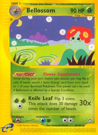 Bellossom #5 · Aquapolis Pokémon card