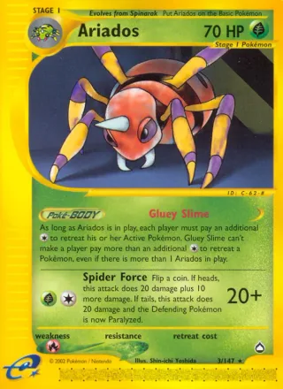 Ariados #3 · Aquapolis Pokémon card