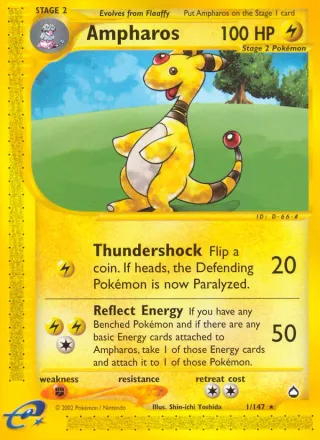 Ampharos #1 · Aquapolis Pokémon card
