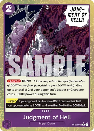 Judgment of Hell (Alternate Art) #OP02-089-alternate-art · Premium Booster -The Best- One Piece card