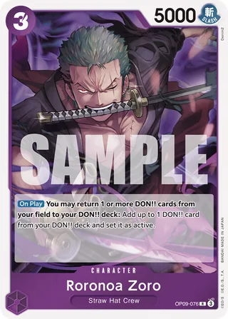 Roronoa Zoro #OP09-076 · Emperors in the New World One Piece card