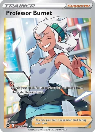 Professor Burnet #TG26 · Silver Tempest Trainer Gallery Pokémon card