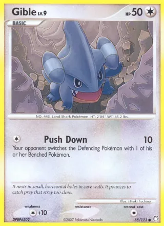Gible #85 · Mysterious Treasures Pokémon card