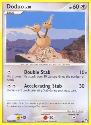Doduo #80 · Mysterious Treasures Pokémon card