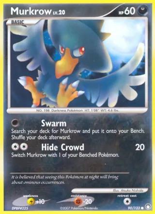 Murkrow #90 · Mysterious Treasures Pokémon card