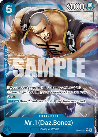 Mr. 1 (Daz.Bonez) (Beginners Deck Party [ST-23] - [ST-28] Participation Pack) #EB01-027-beginners-deck-party-st-23-st-28-participation-pack · One Piece Promotion Cards One Piece card