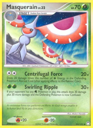 Masquerain #55 · Mysterious Treasures Pokémon card