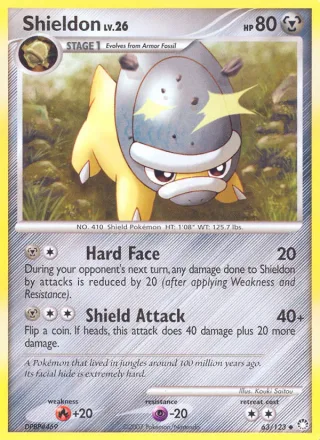 Shieldon #63 · Mysterious Treasures Pokémon card