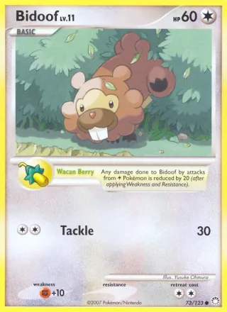 Bidoof #73 · Mysterious Treasures Pokémon card