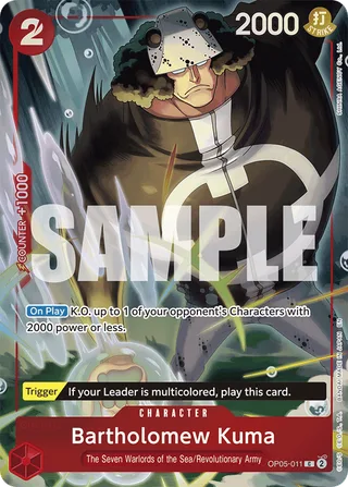 Bartholomew Kuma (Seven Warlords of the Sea Binder Set) #OP05-011-seven-warlords-of-the-sea-binder-set · One Piece Promotion Cards One Piece card