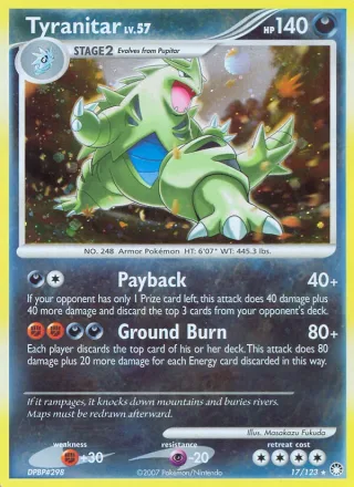 Tyranitar #17 · Mysterious Treasures Pokémon card