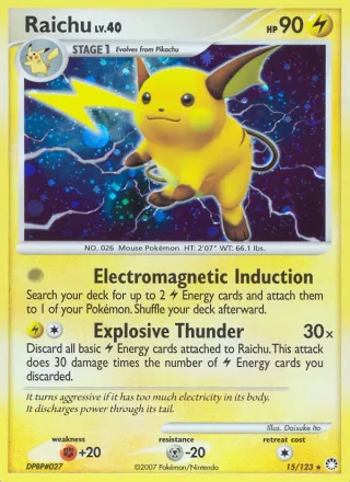 Raichu #15 · Mysterious Treasures Pokémon card