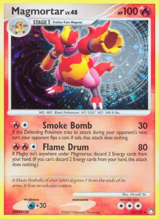 Magmortar #12 · Mysterious Treasures Pokémon card
