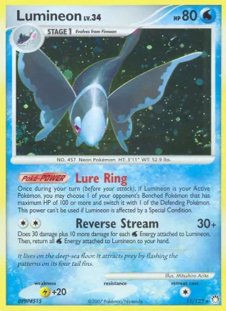 Lumineon #11 · Mysterious Treasures Pokémon card