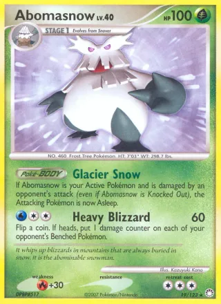 Abomasnow #19 · Mysterious Treasures Pokémon card