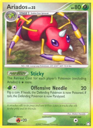 Ariados #20 · Mysterious Treasures Pokémon card