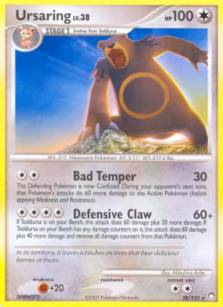 Ursaring #38 · Mysterious Treasures Pokémon card