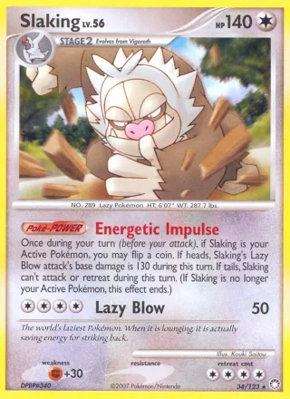 Slaking #34 · Mysterious Treasures Pokémon card