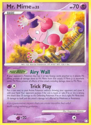 Mr. Mime #30 · Mysterious Treasures Pokémon card
