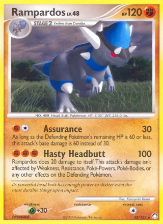 Rampardos #33 · Mysterious Treasures Pokémon card