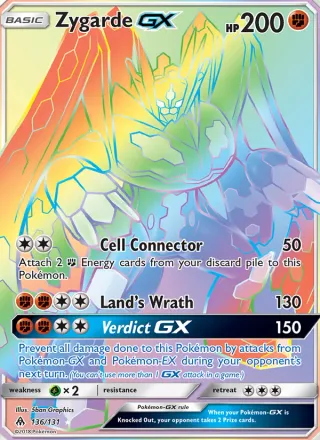 Zygarde GX #136 · Forbidden Light Pokémon card