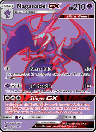 Naganadel GX #121 · Forbidden Light Pokémon card