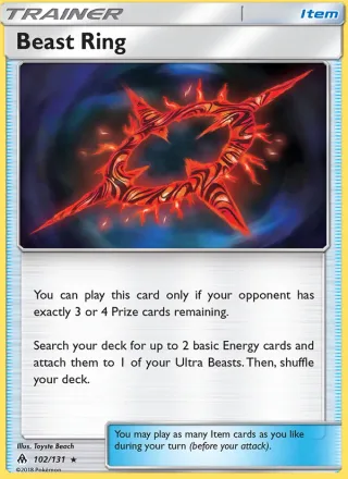 Beast Ring #102 · Forbidden Light Pokémon card