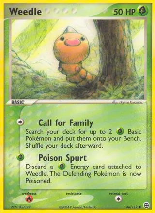 Weedle #86 · FireRed & LeafGreen Pokémon card
