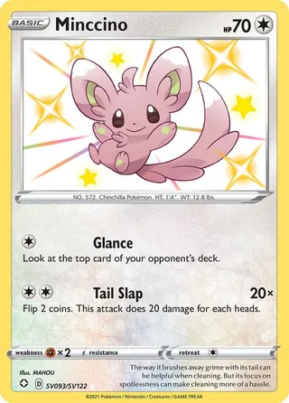 Minccino #SV093 · Shining Fates Shiny Vault Pokémon card