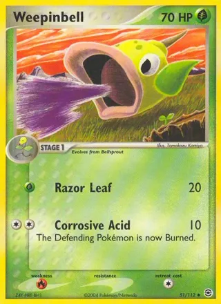 Weepinbell #51 · FireRed & LeafGreen Pokémon card