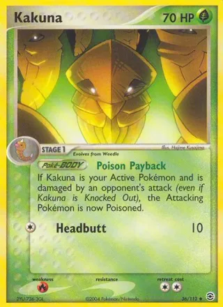 Kakuna #36 · FireRed & LeafGreen Pokémon card