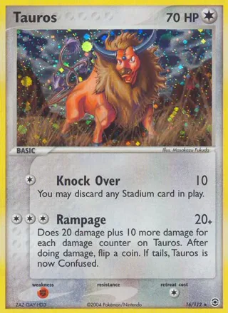 Tauros #16 · FireRed & LeafGreen Pokémon card