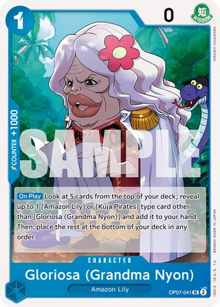 Gloriosa (Grandma Nyon) #OP07-041 · 500 Years in the Future Pre-Release Cards One Piece card