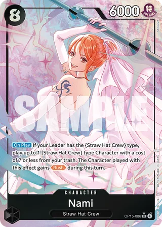 Nami (Alternate Art) #OP15-086-alternate-art · Adventure on Kami's Island One Piece card