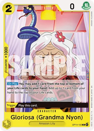 Gloriosa (Grandma Nyon) #OP14-103 · The Azure Sea's Seven One Piece card