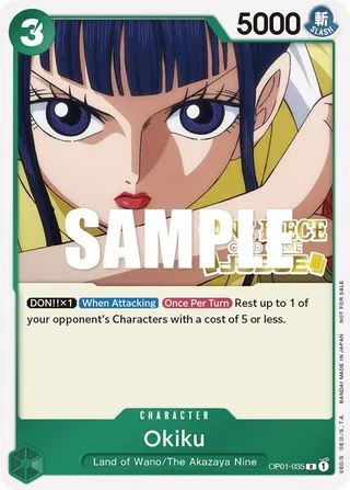 Okiku (Judge) #OP01-035-judge · One Piece Promotion Cards One Piece card