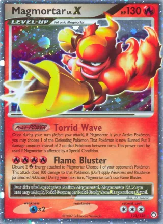 Magmortar #123 · Mysterious Treasures Pokémon card