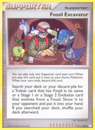 Fossil Excavator #111 · Mysterious Treasures Pokémon card