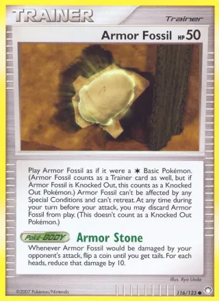 Armor Fossil #116 · Mysterious Treasures Pokémon card