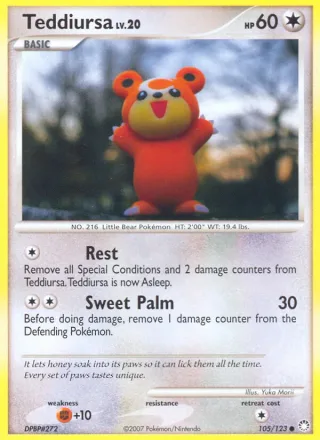 Teddiursa #105 · Mysterious Treasures Pokémon card