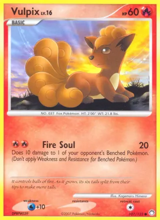 Vulpix #107 · Mysterious Treasures Pokémon card