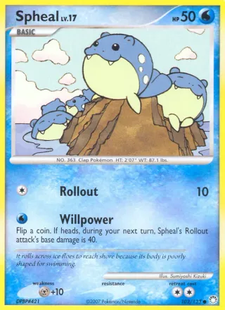 Spheal #102 · Mysterious Treasures Pokémon card